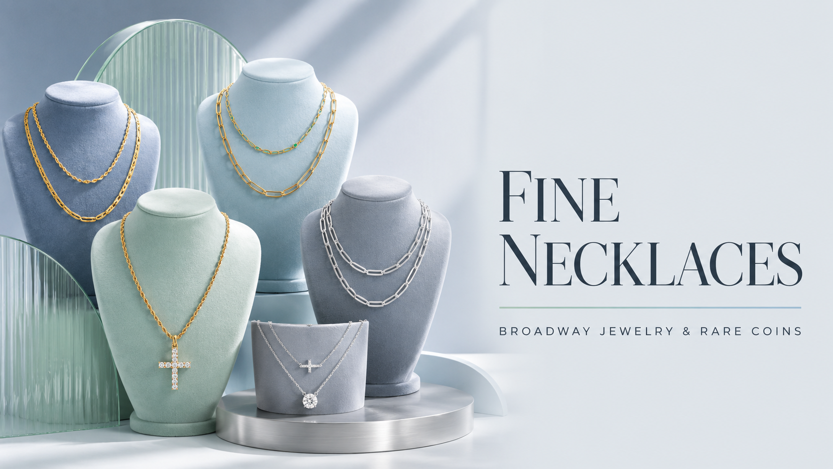 Fine jewelry necklaces at Broadway Jewelry & Rare Coins in Bradley IL