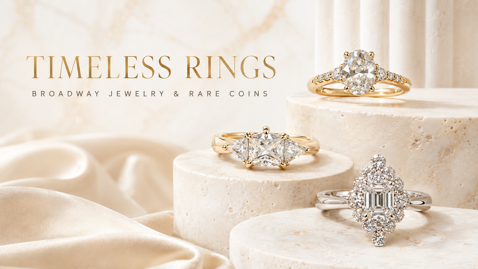 Fine jewelry rings at Broadway Jewelry & Rare Coins in Bradley IL