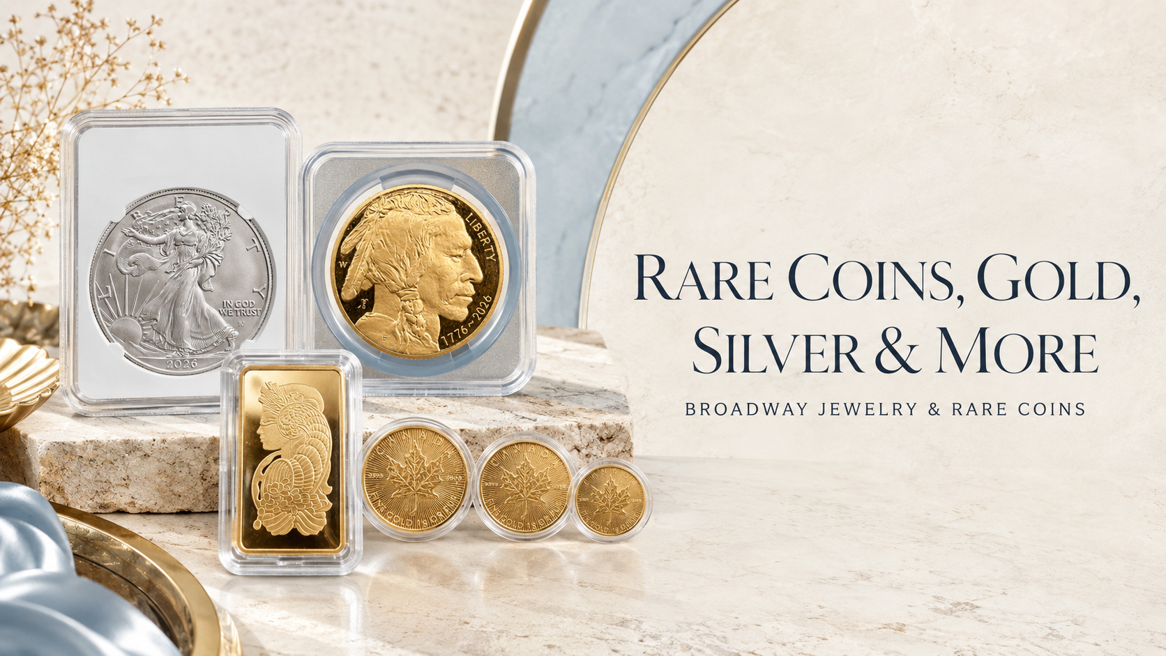 Rare gold and silver coins at Broadway Jewelry & Rare Coins in Bradley IL