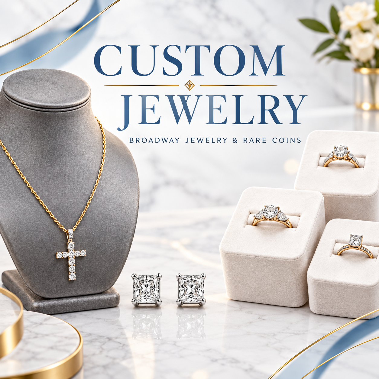 Custom jewelry and engagement ring design at Broadway Jewelry and Rare Coins in Bradley Illinois